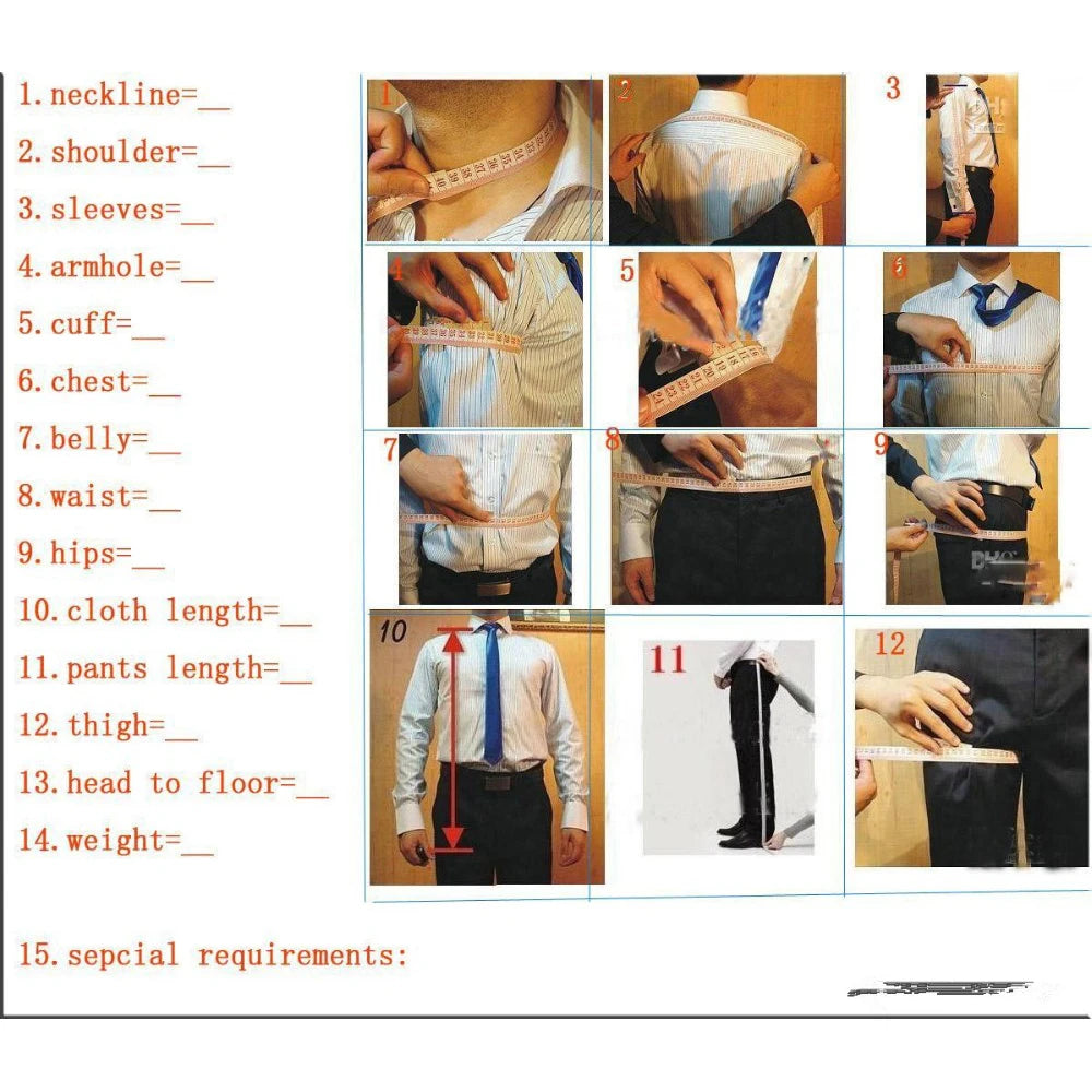 Elegant Classic Men's Suits Slim Fit 3 Piece Single Breasted Notch Lapel Regular Length Outfits High Quality Jacket Pants Vest